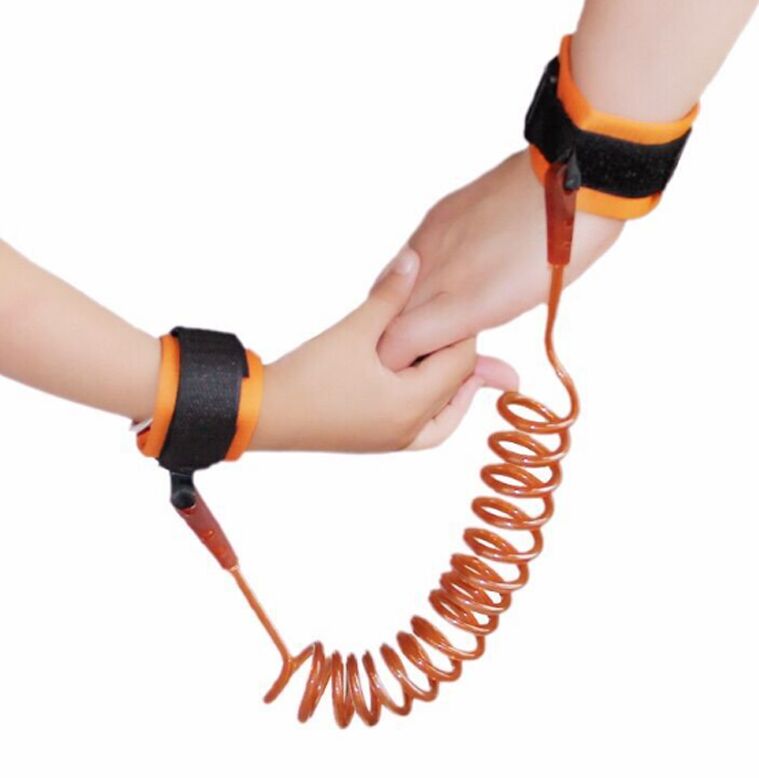 Säkerhet baby barn koppel anti förlorad handled länk dragrep elastisk sele rem utomhus sport leksaker för barn föräldrar: Orange