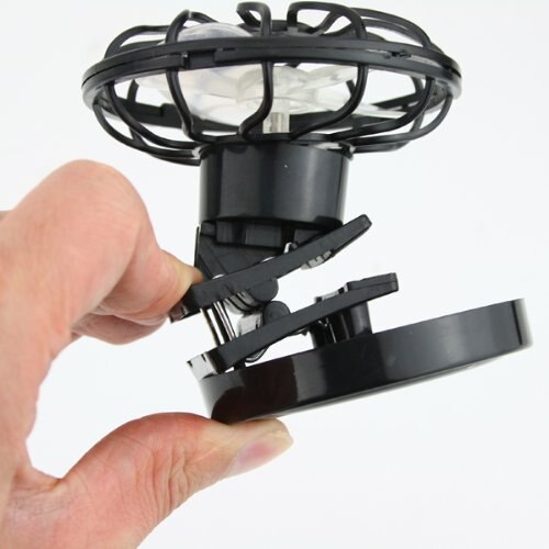 Clip-On Solar Cell Fan Sun Power Energy Panel Cooling