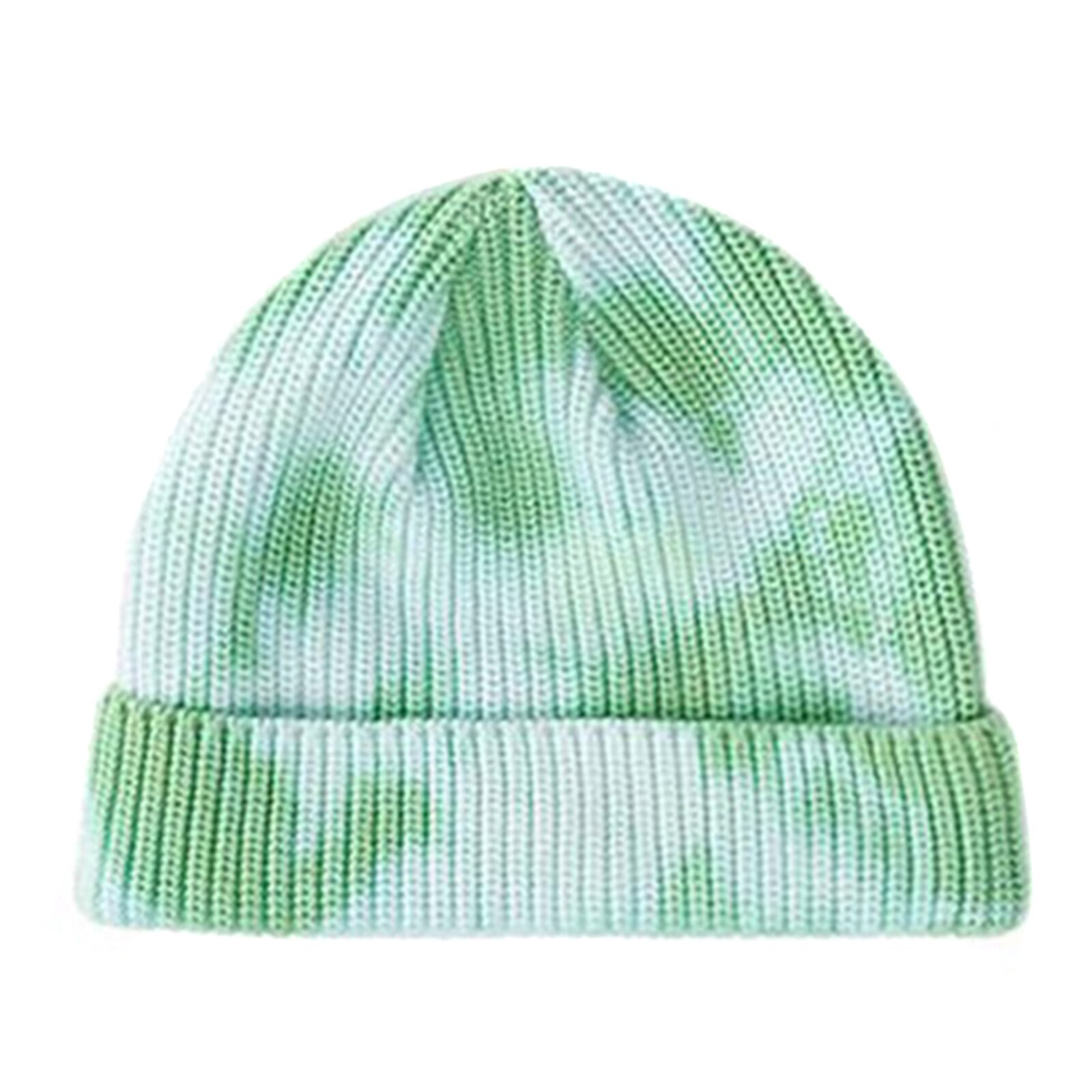 Unisex Paar Tie Dye Print Gebreide Beanie Hat Herfst Winter Dome Warmer Oor Zachte Ski Cap Mannen Streetwear Warm Hoeden a66: green