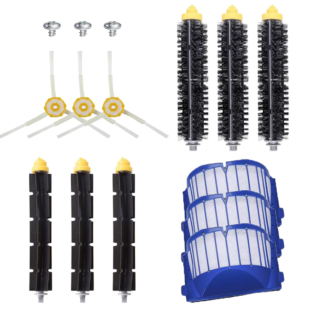 Aero Vac Filtri e Beater Pennelli di Setola e Spazzole Laterali per iRobot Roomba Serie 600 620 630 650 660 680 parti per Vaccum Cleaner