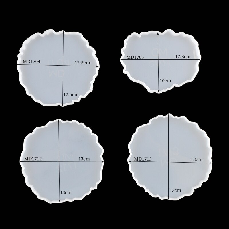 4 sztuk DIY Coaster formy zestaw dekoracyjne rękodzieła blacha do pieczenia baza okrągłe żywicy epoksydowej formy biżuteria silikonowa Making: coaster04 05 12 13