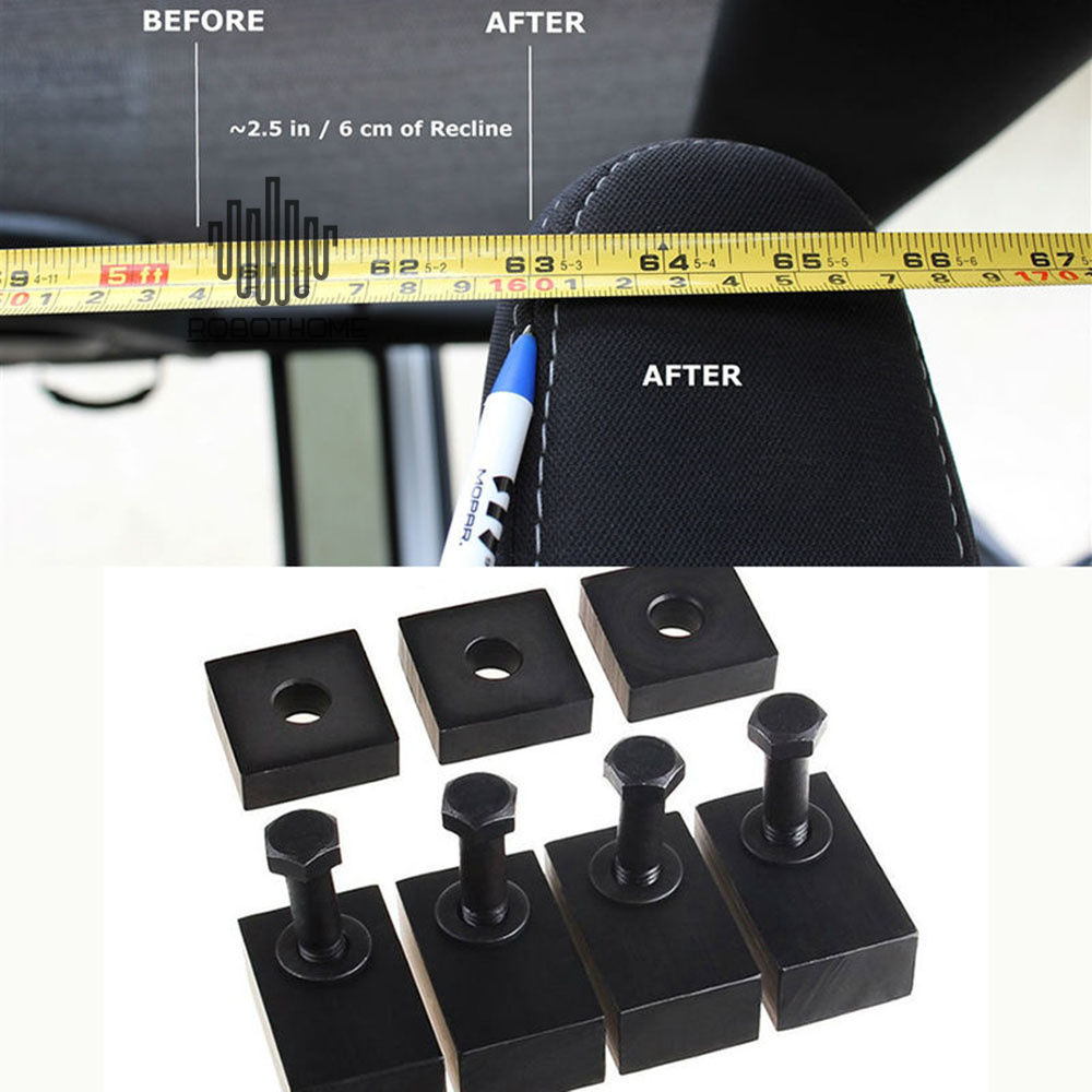 Kit de espaciador de soporte de asiento trasero para Jeep Wrangler JL JK, accesorios de 4 puertas, Kit de reclinación de asiento trasero, color negro, para 07-19