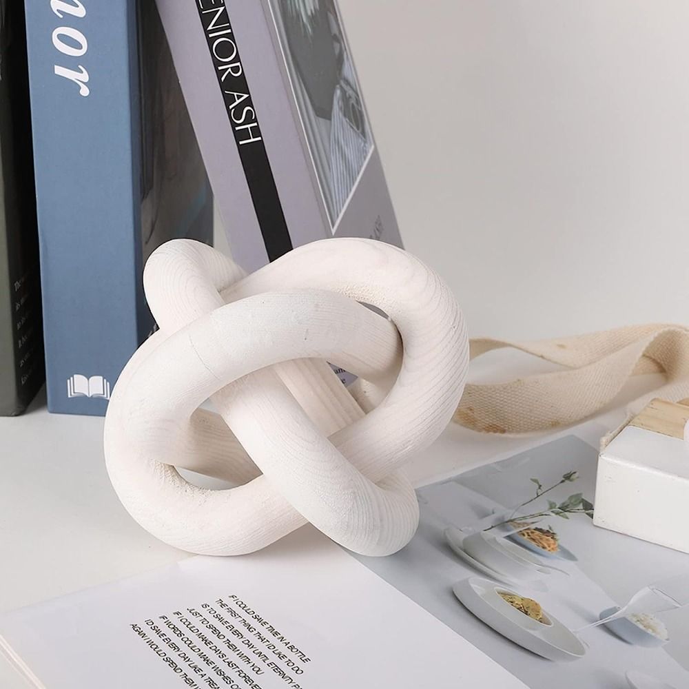Nudo de madera de pino de 3 eslabones, cadena de madera, estante de decoración, mesa de centro tallada a mano, granja moderna, decoración rústica Bohemia Simple
