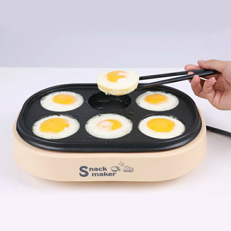 Electric eggs roasted hamburger machine Red beans cake pie Maker MINI breakfast pancake baking crepe Fried Egg frying pan: Blue