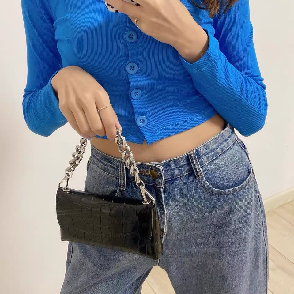 Bandolera de hombro de piel sintética con estampado de cocodrilo para mujer, bolso de mano femenino