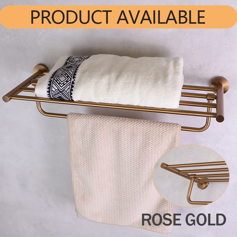 Rosémåke knagg til morgenkåpe, papirholder, håndklering, toalettbørsteholder, håndklestativ til 304 tannbørsteholder, såpeskål, enkel å installere: Oransje