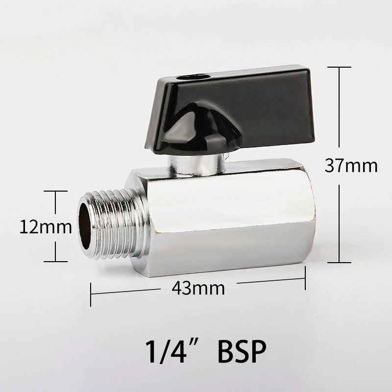 1/8" 1/4" 3/8" 1/2" Threaded Mini Brass Ball Valve BSP Male To Female Air Compressor Water Gas Oil Shut Off Valve: Blue