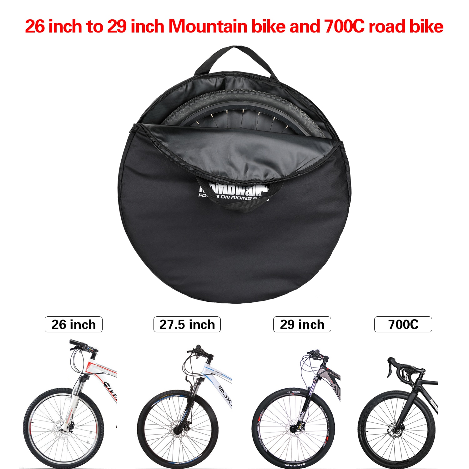 Rhinowalk Bicycle Single Wheel Storage Bag 73cm 27.5 Inch Road MTB Bike Travel Tire Carrier Casing Pannier 700C Carrying Bags