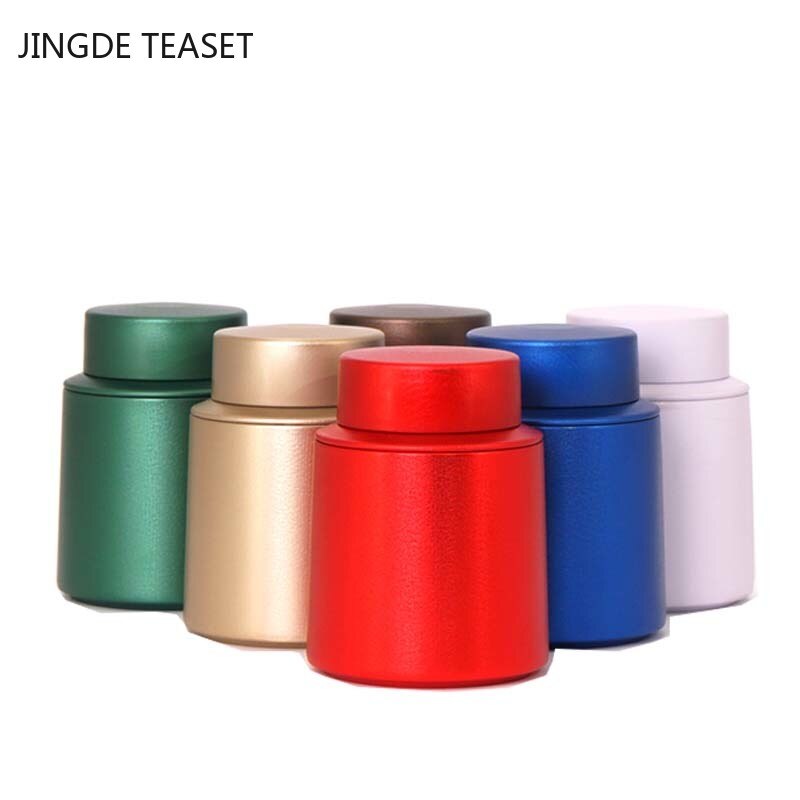 Large capacity Metal Tea Caddy Travel Tea Boxes Sealed Tea Leaf Storage tank Portable Container Jar Sugar Coffee Spice Organizer