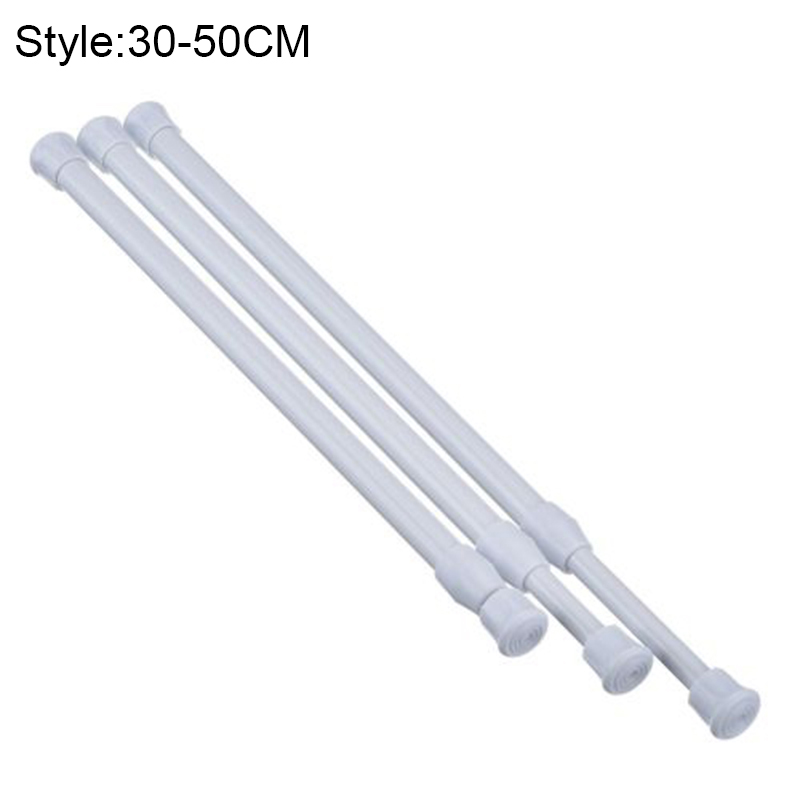 Curtain Rail Pole Rod Telescopic Tension High Carbon Steel Extendable For Bathroom: 30-50cm