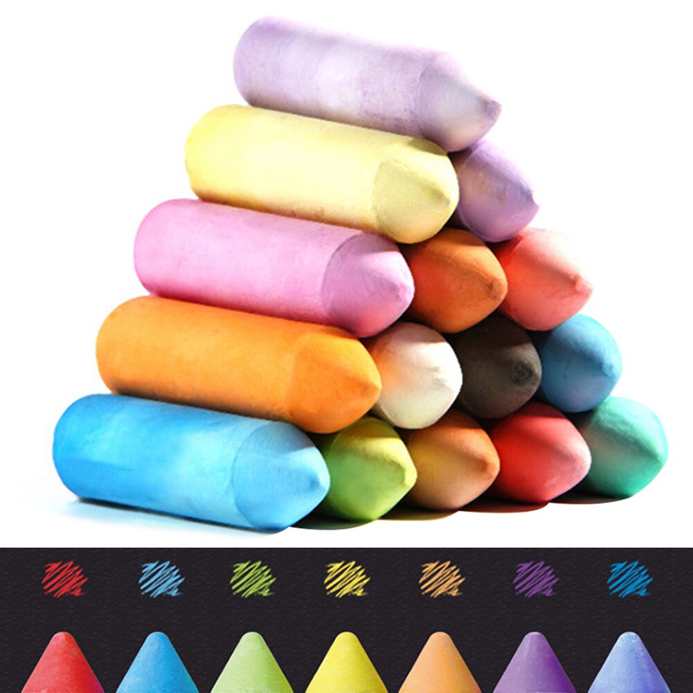 VEGCOO 16 Craies Sans Poussière 12 Couleurs + 16 Porte-craies Réglables – Lavables, Pour Tableau Noir