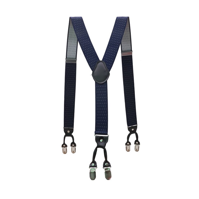 Tirantes de cuero con Clip ajustable para hombre, banda elástica ancha para pantalones, cinturón, arnés de servicio, 35mm
