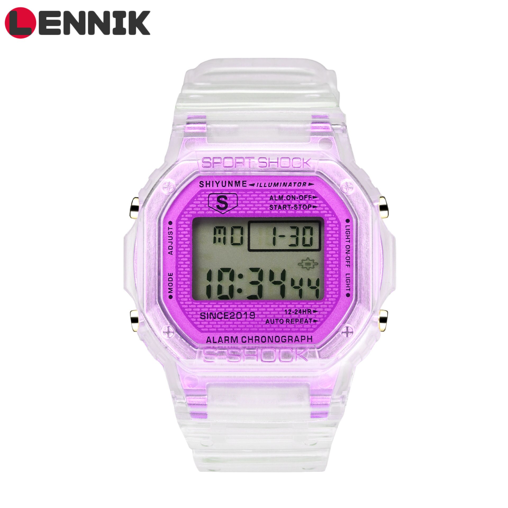 LENNIK-reloj electrónico para estudiantes, sencillo y , coreano, niños y adolescentes, cuadrado pequeño, resistente al agua, C296