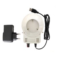 Adjustable 48pcs Led Ring Light illuminator Lamp For Microscope Industrial Camera Magnifier trinocular /binocular microscope: With EU adapter WH