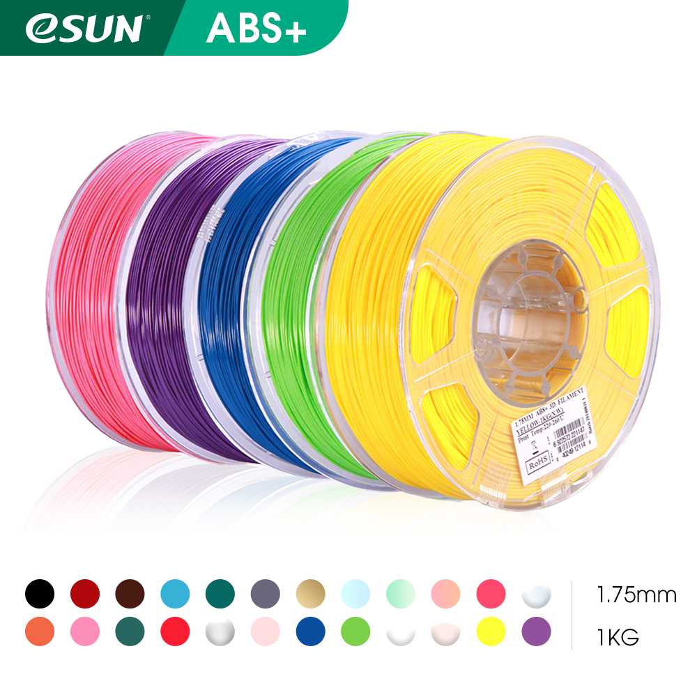 eSUN ABS+ Filament 1.75mm ABS Plus 3D Printer Filament Accuracy +/- 0.05mm 1KG 2.2 LBS Spool 3D Printing Material for 3D Printer