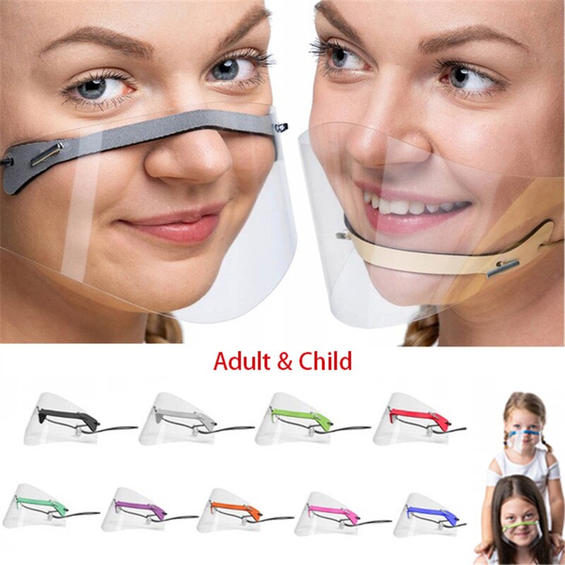 1pc adulte enfant Transparent restauration masques masque Chef cuisine Anti-buée visage masque Anti poussière masque réutilisable réglable visage couverture