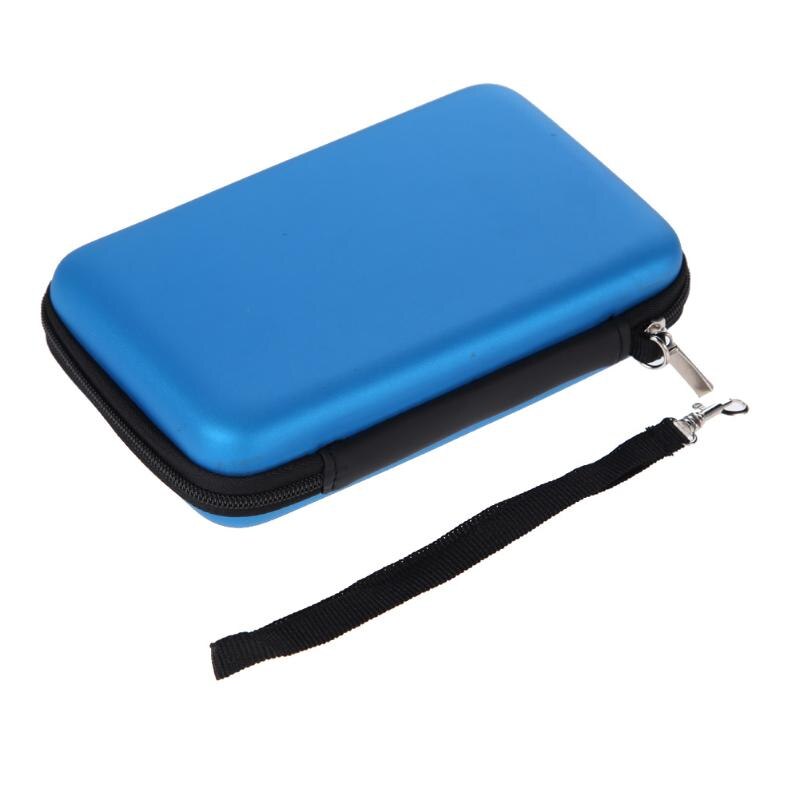 Draagbare Eva Case Skin Carry Hard Bag Pouch Bescherming Bag Case Voor Nintendo 3DS Xl Ll Met Riem Usb-kabel oortelefoon Sleutel Tas: Blauw