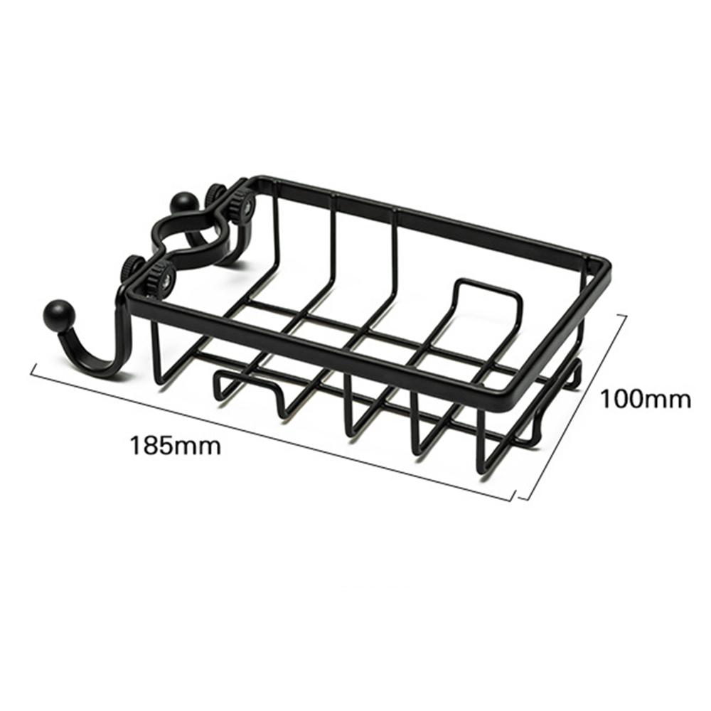Stainless Steel Faucet Drain Hanging Rack faucet shelf sponge dish cloth finishing rack Bathroom Kitchen Sponge Organizer: black C