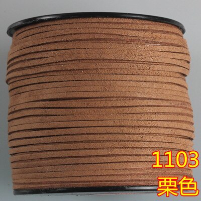 Black White Brown 100 Meters 3mm Flat Faux Suede Velvet Korean Leather Cord String Rope String Lace Jewelry Finding for DIY Chok: 1103