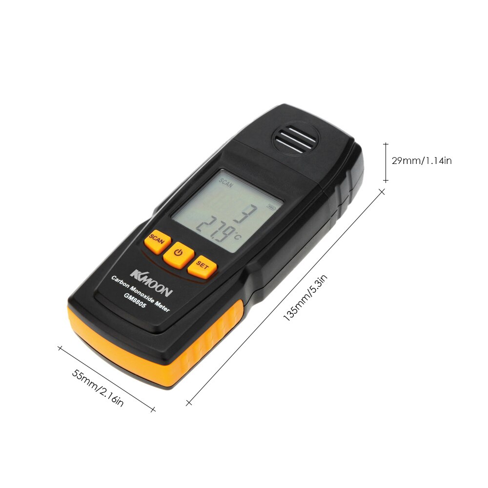 KKmoon Handheld Carbon Monoxide Meter with CO Gas Tester Monitor Detector Gauge 0-1000ppm GM8805