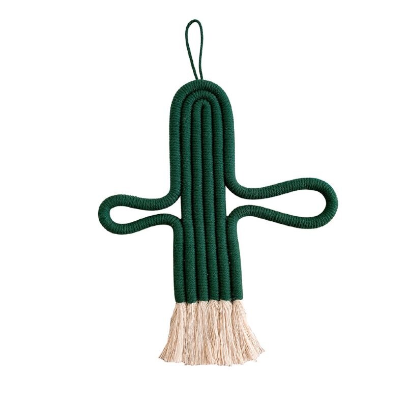 Macramé tenture murale décoration de la maison accessoires Cactus charme voiture tissé à la main tapisserie tenture murale décoration Boho