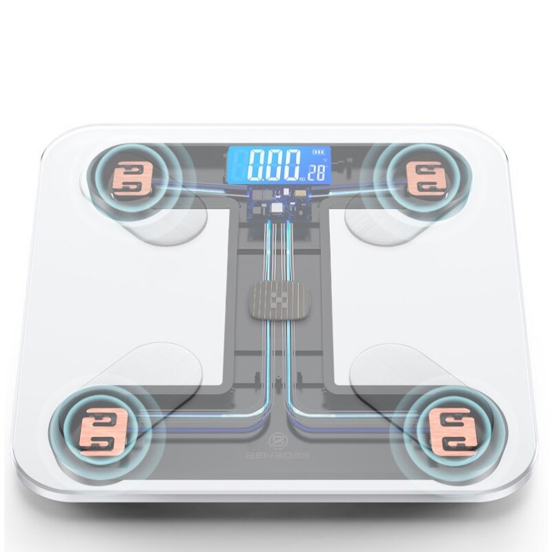 Smart Weight Scale Body Fat Measuring Instrument Human Body Composition Analyzer LCD Mobile Phone App Bluetooth Connection