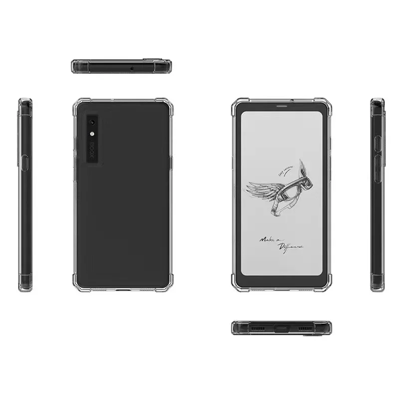 Til funda onyx boox palma 2 6.13 " tpu-deksel kant 3 gjennomsiktig bakdeksel med 4 støtsikre kollisjonsputer