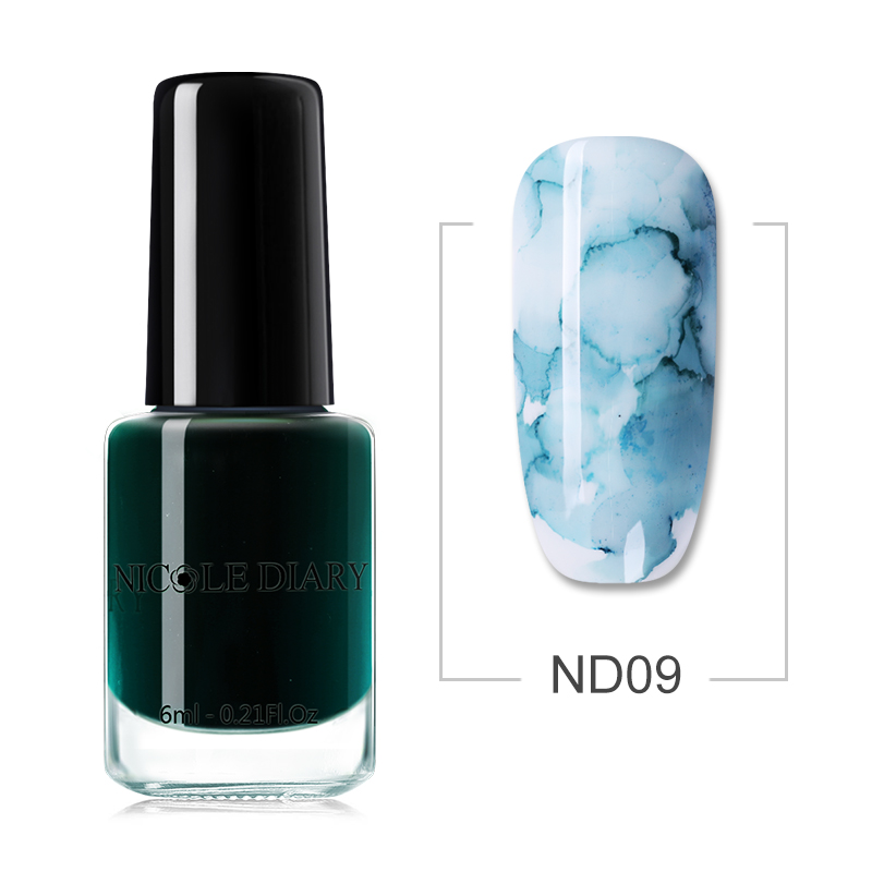 NICOLE DAGBOEK 6 ml Blossom Effect Nagellak Aquarel Marmeren Nail Inkt Blossom Sneldrogend Nail Decoratie DIY: ND09