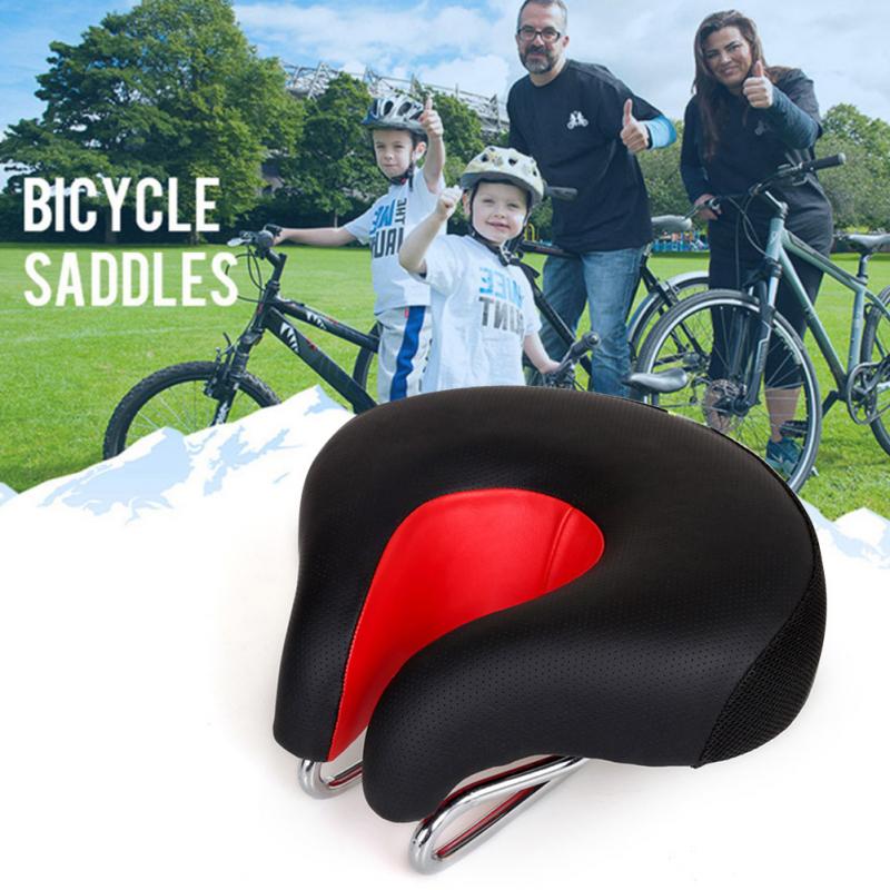 Sillín de bicicleta sin ruido, asiento de 5cm de espesor, súper suave y grueso, absorción de impacto, cómodo, con tiras reflectantes