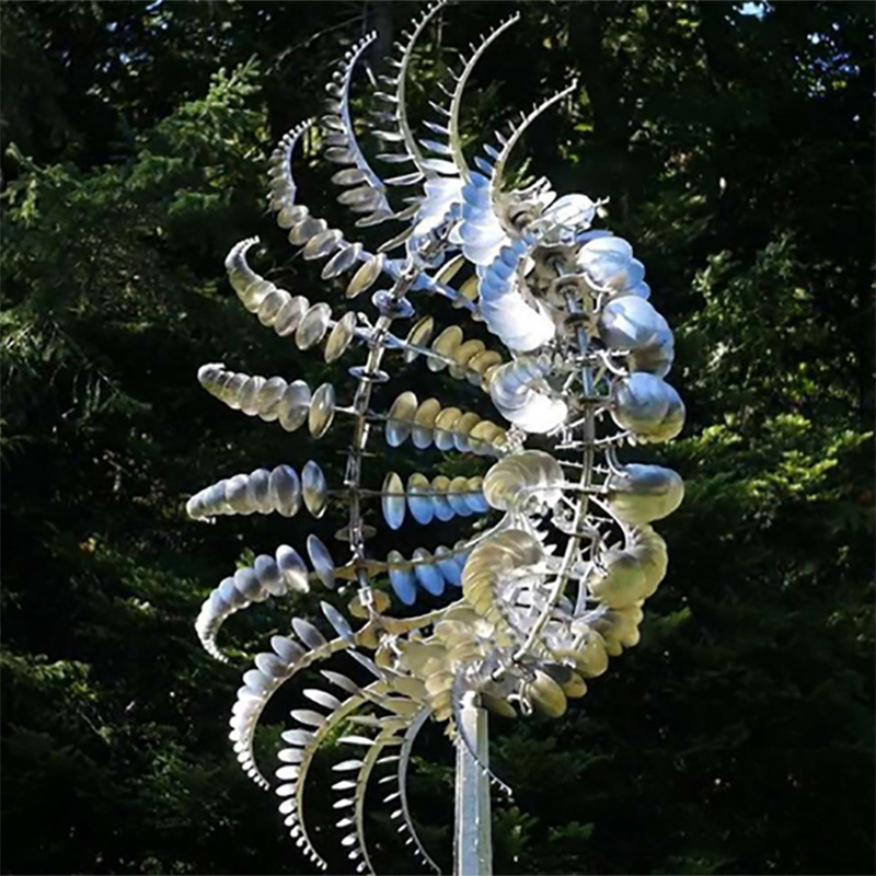 Stainless Steel Metal Windmill Wind Chime Wind Vane Outdoor Wind Spinners Wind Catchers Garden Square Center Special Decoration