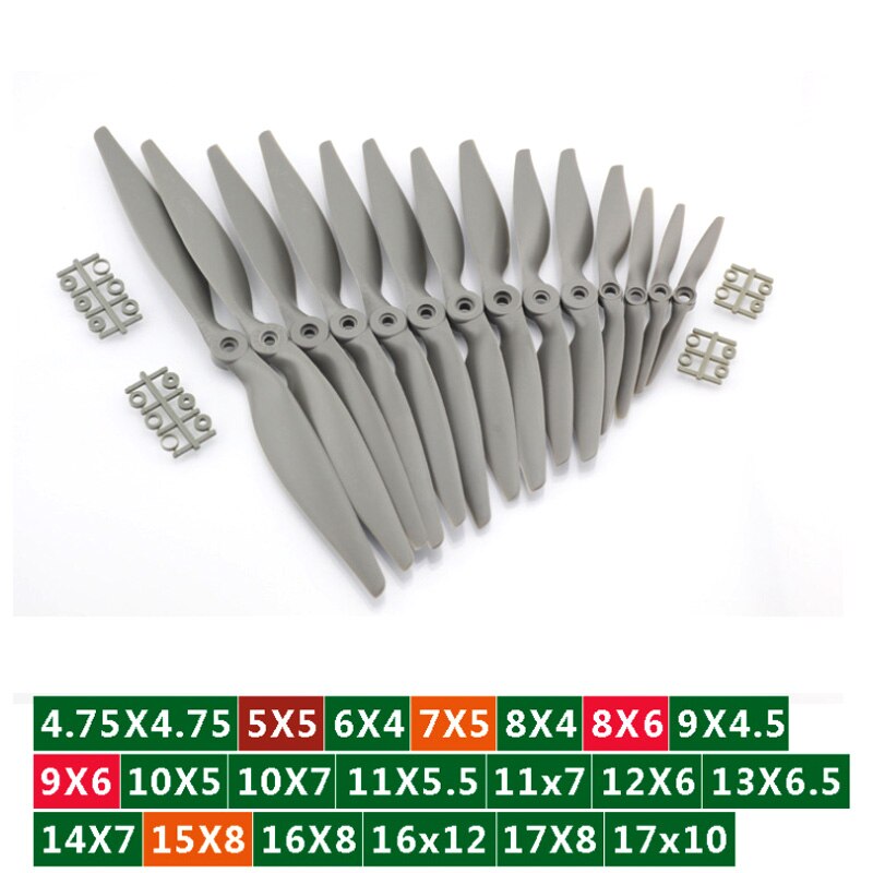 10 stk/parti apc propellkniv hestepadle (14 x 7 13 x 6.5 12 x 6 11 x 5.5 10 x 7 8 x 6 8 x 4 7 x 5 6 x 4 (valgfritt)