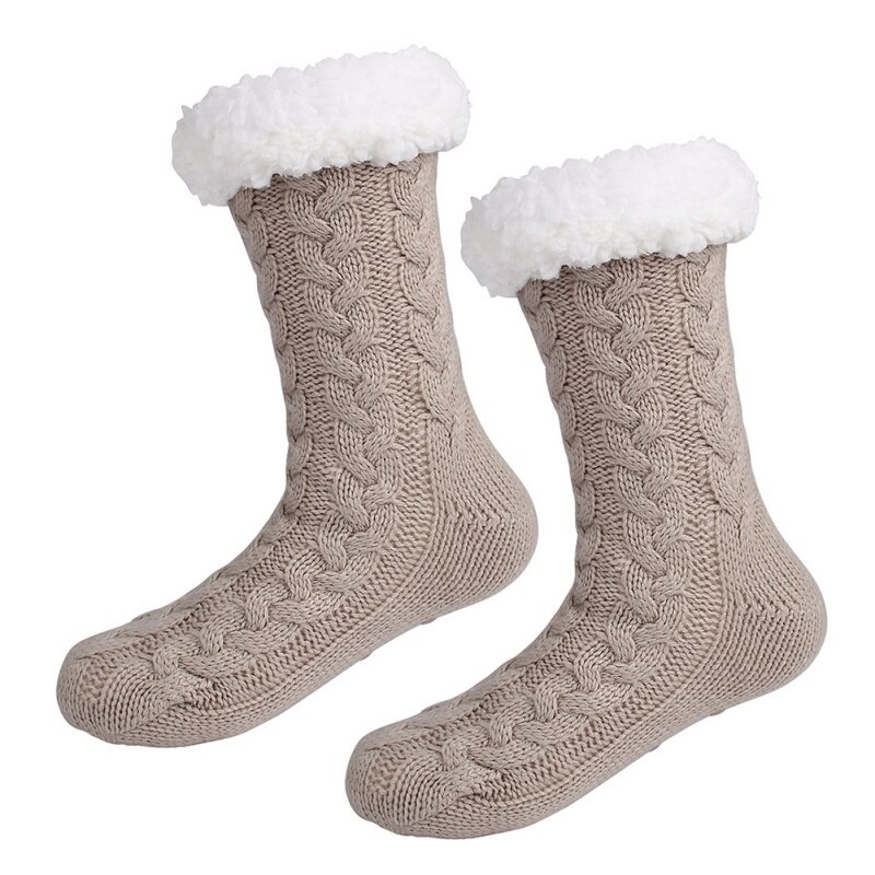 Women Socks Soft Thick Fleece Warm Anti-Slip Slipper Home Bed Floor Socks Winter Warm Soft Warm Socks: F