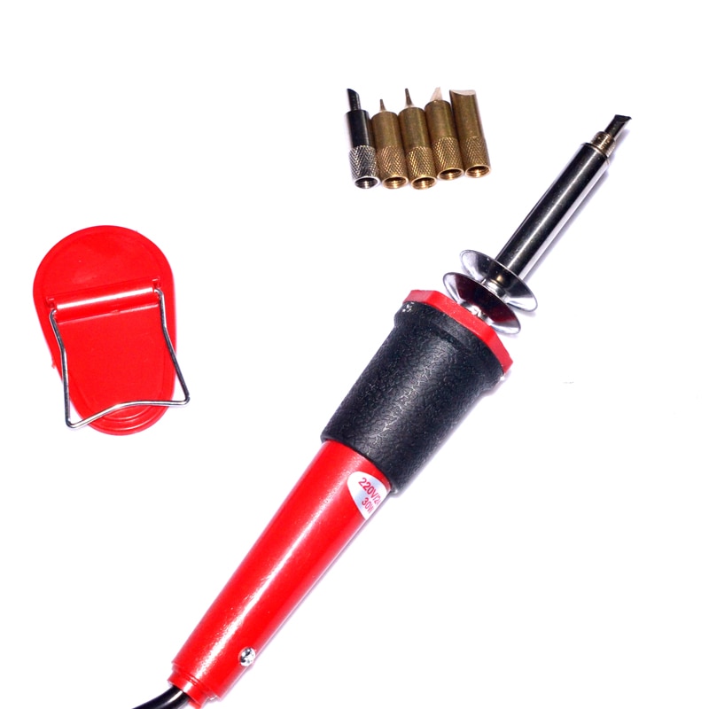 TOPEAST – outil de pyrogravure 220V/240V 30W, poignée de stylo à bois avec 5 embouts et support, bricolage