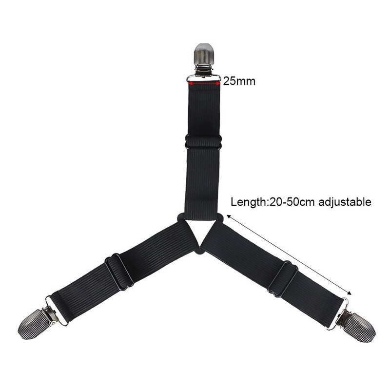 4Stck Einstellbare Dreieck Elastische Bettlaken Clips Halfter Matratze Bettdecke Decke Verschluss Riemen Befestigung Unterhose-Beständig Gürtel
