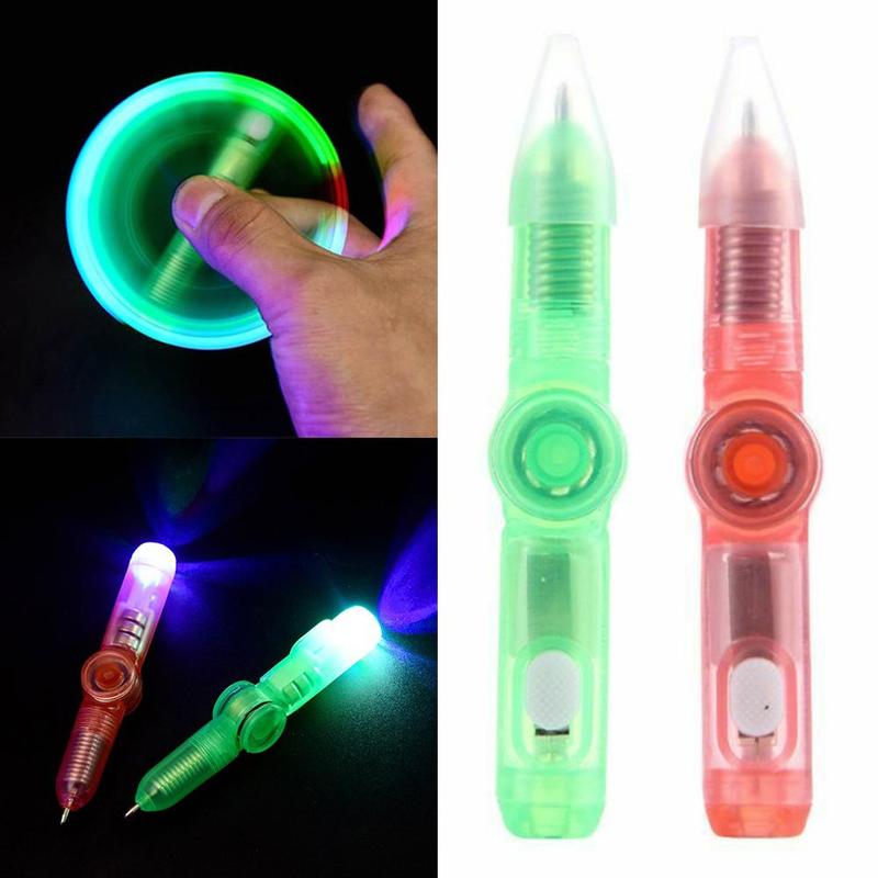 Led Spinning Pen Balpen Fidget Spinner Hand Top Glow In Donker Licht Edc Stress Relief Speelgoed Kinderen Speelgoed school Fidget Spinner