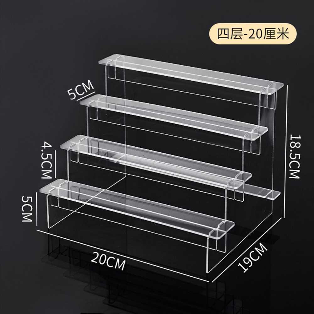 Transparent Shelf Organizers Display Stand Holder Figures Collectibles Storage Rack Perfumes Doll Removable Accessories: Red