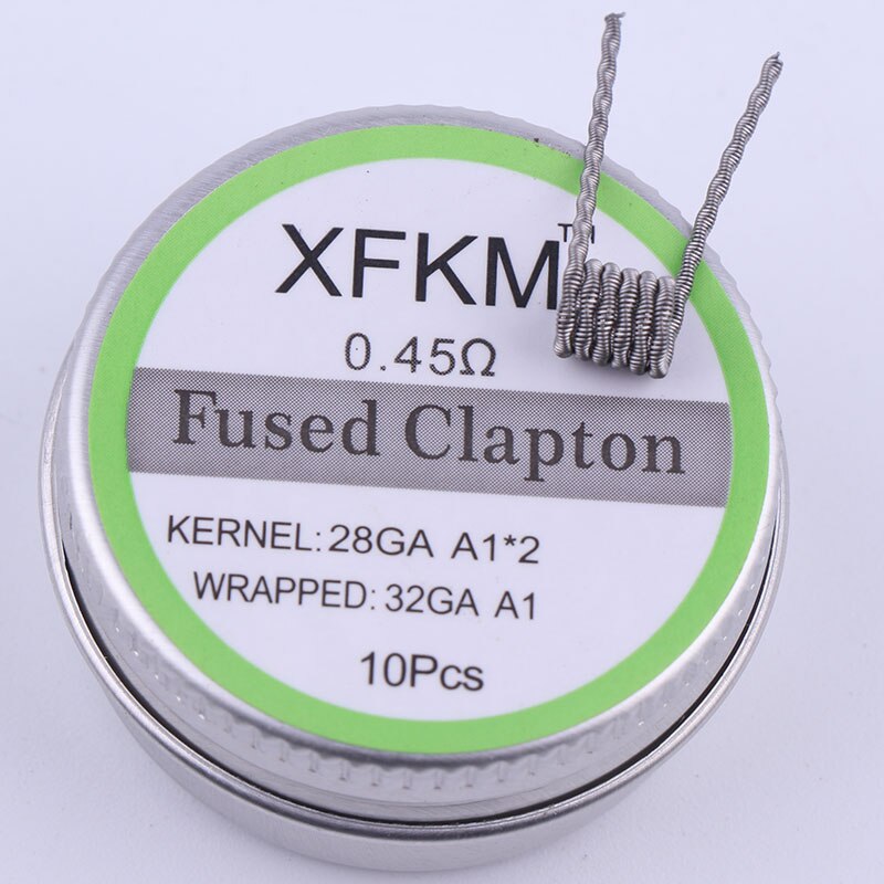 XFKM a1 316 Piatto Filo Ritorto Fused Clapton Bobine Alveare Premade Filo Avvolto Alien Mix Torsione Quad Tigre Riscaldamento Rda bobina: fused Clapton 0.45