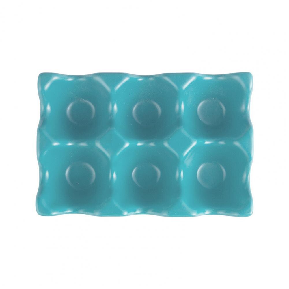 Rectangle Egg Tray Useful Storage Easy to Clean Egg Space-Saving Ceramic Egg Holder Egg Holder: Sky Blue
