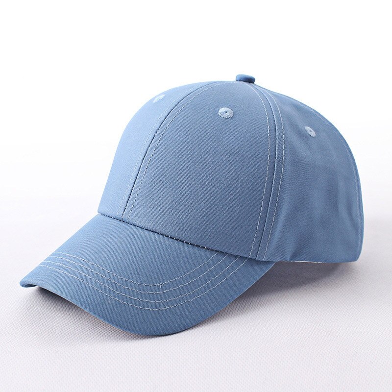 Women Hat Baseball Cap Men Solid Color Hats Casual Unisex Print Embroidery Cotton Snapback Tennis Caps: Gray-blue