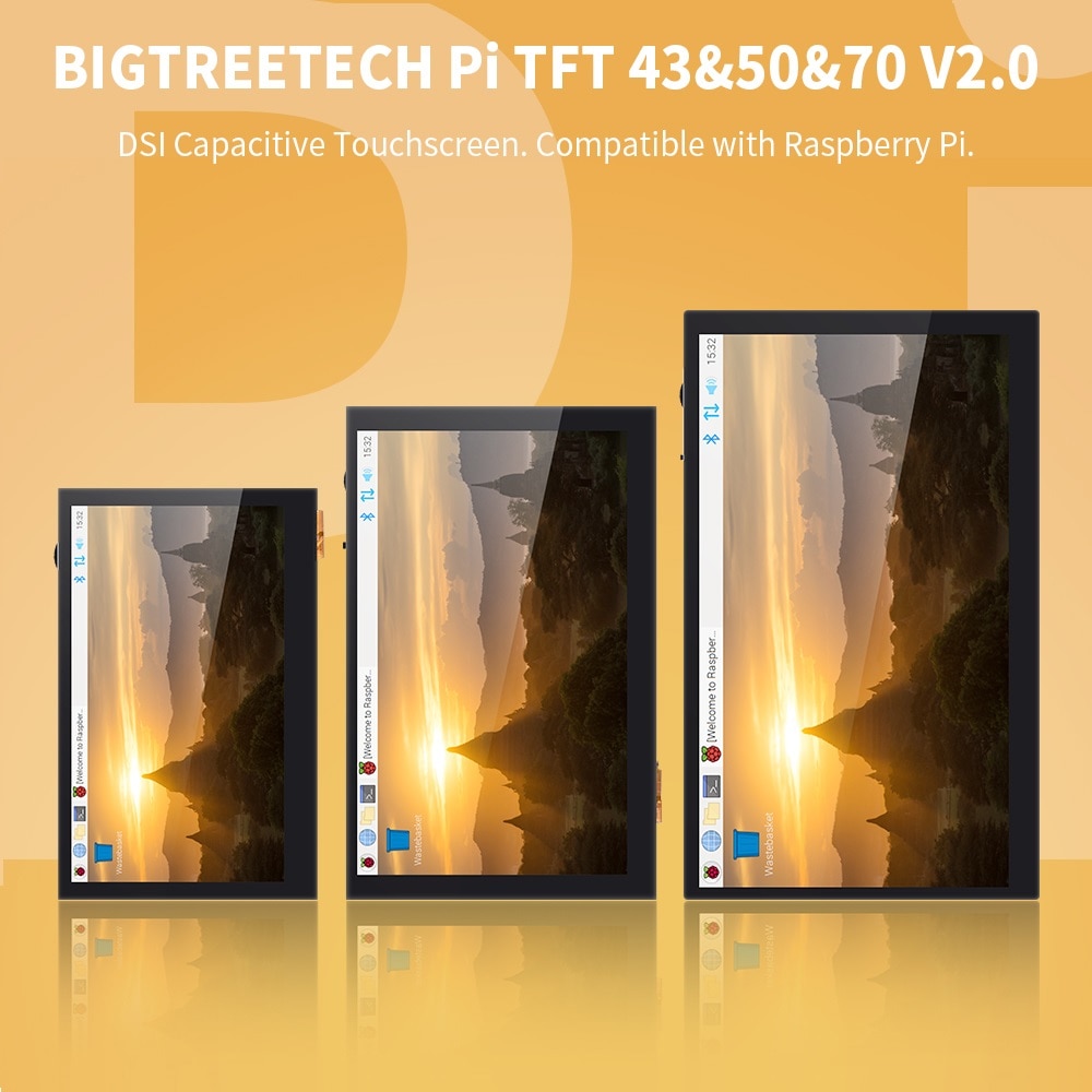 BIGTREETECH BTT PITFT43 PITFT50 PI TFT70 TFT43 Capacitive Touch Screen Octoprint Display For Raspberry Pi 4 3 3D Printer Parts