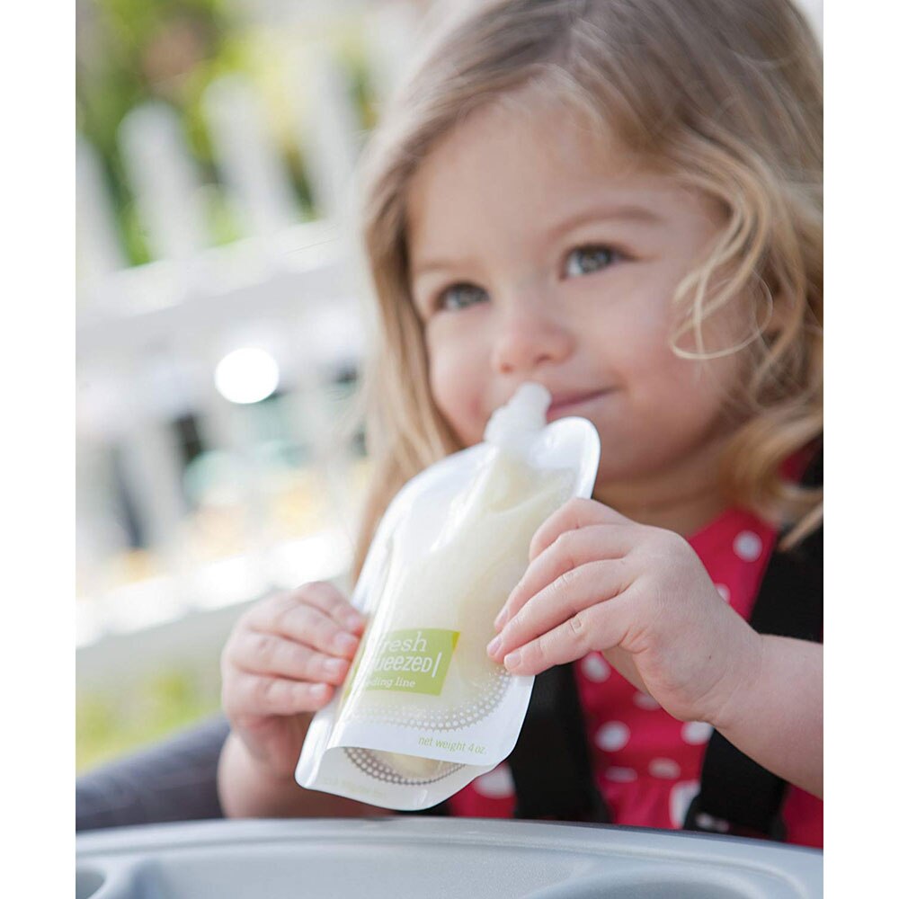 Single Use Food Pouch Packaging Squeeze Plastic Smoothie Squeeze Bags Refillable Fresh Storage Bag Lid Baby food storage box