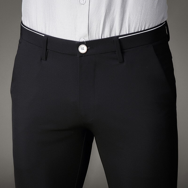 Forårs jakkesæt bukser mænd mænd kjole bukser casual business bryllup herre smarte bukser mænd slim fit formelle bukser til mænd