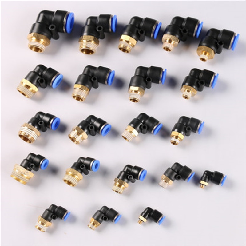 PL Pneumatic connector 4mm-12mm Hose OD 1/8" 1/4" 3/8" 1/2" Male Thread Pneumatic Tube Elbow Connector Tube Air Push In Fitting