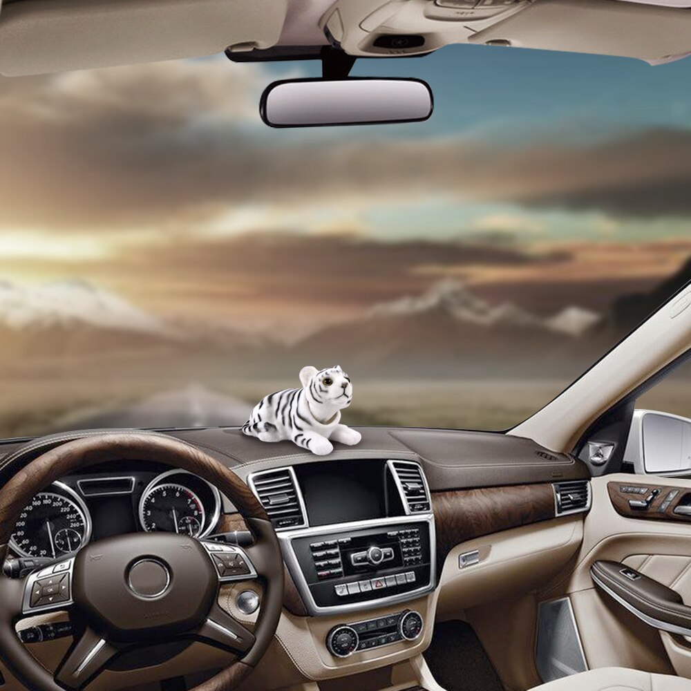 Car Ornament Nodding Tiger Doll Automotive Interior Dashboard Decoration Shaking Head Bobblehead Toys Cute Car Accessories