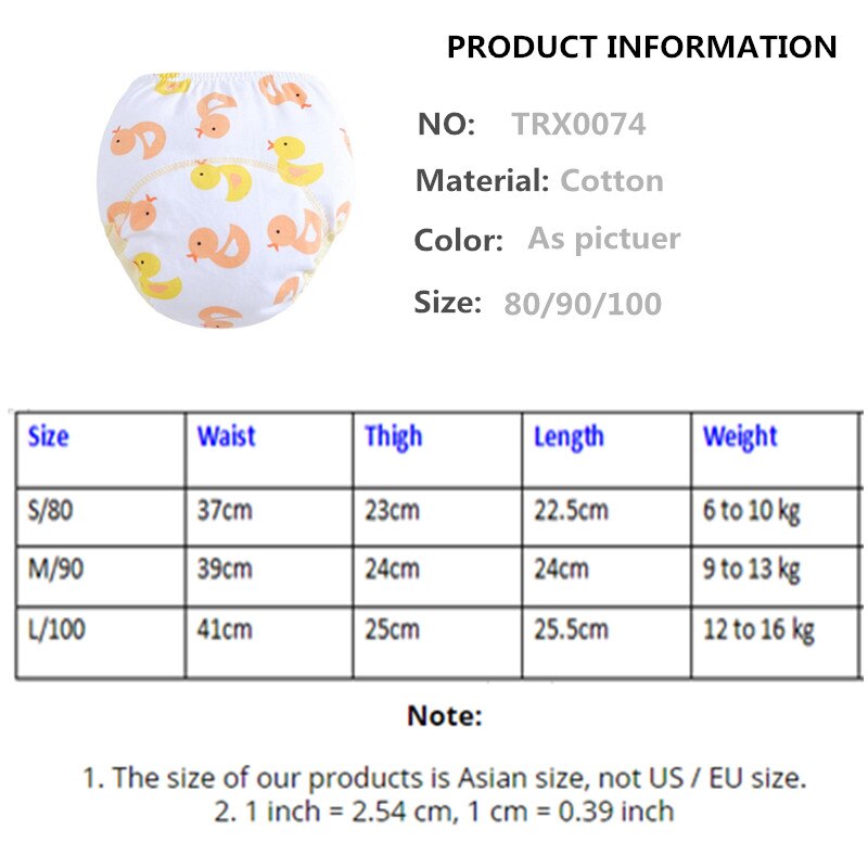 5Pc/lot Training Pants Soft Comfortable Cotton Baby NappyBaby Girls Learning Pants Infant Nappy Cloth Diapers 90 Suit 9-13kg