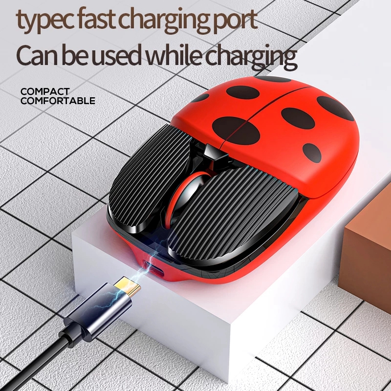 Wireless Bluetooth Mouse Cute Mouse Dual Mode Rechargeable Type-C Silent 2.4G USB Gaming Mute Mice for Laptop PC Girl