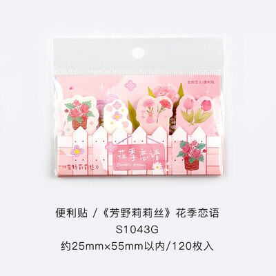 120Sheets/Pack Bloem Memo Pad Stickers Decal Sticky Notes Scrapbooking Diy Kawaii Notepad Dagboek 788: RED
