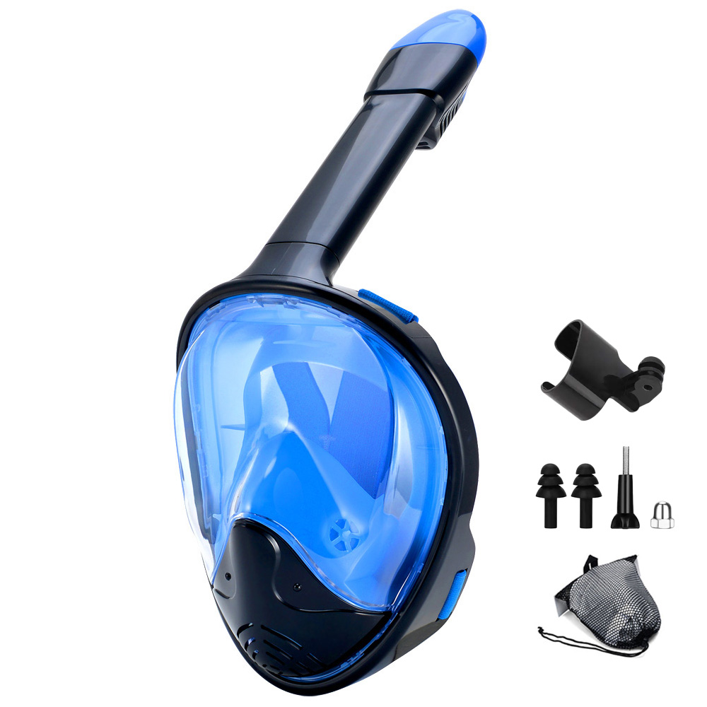 Volledige Gezicht Snorkel Masker Met Afneembare Camera Mount, snorkelen Zwemmen Duiken Masker Wide View Anti-Fog Anti-Lek Voor Volwassen Kinderen: green / L/Xl