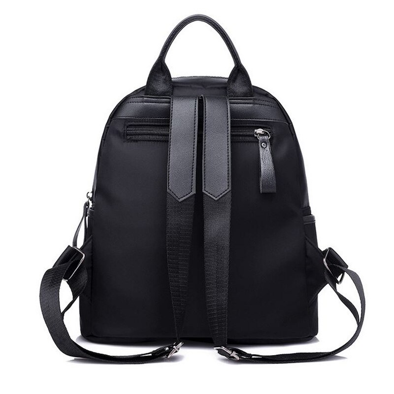 Women Small Nylon Waterproof Cloth Backpack Ladies Korean Trend Casual Students Campus Travel bag Oxford Black Color TCL01