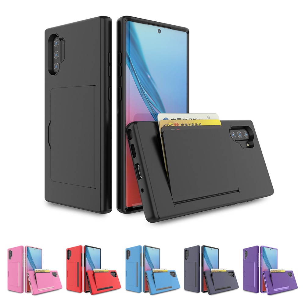 Voor Samsung Galaxy Note10 Note 10 plus Case Dual Layer TPU PC Hybrid Cover Shockproof Beschermende Note 10 + Note 10 Case Card Slot